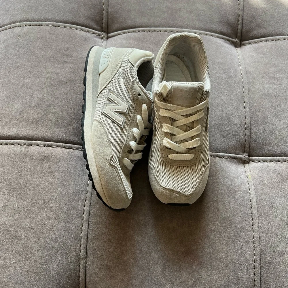 New Balance Beige and White Sneakers